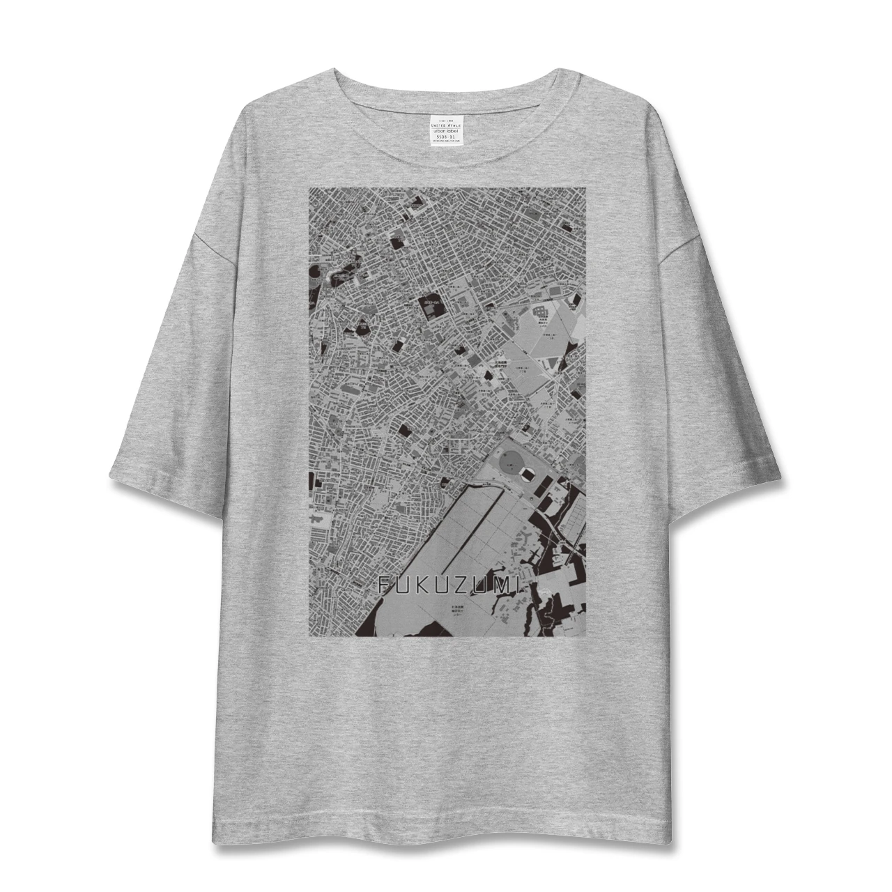 【福住(北海道)】地図柄ビッグシルエットTシャツ