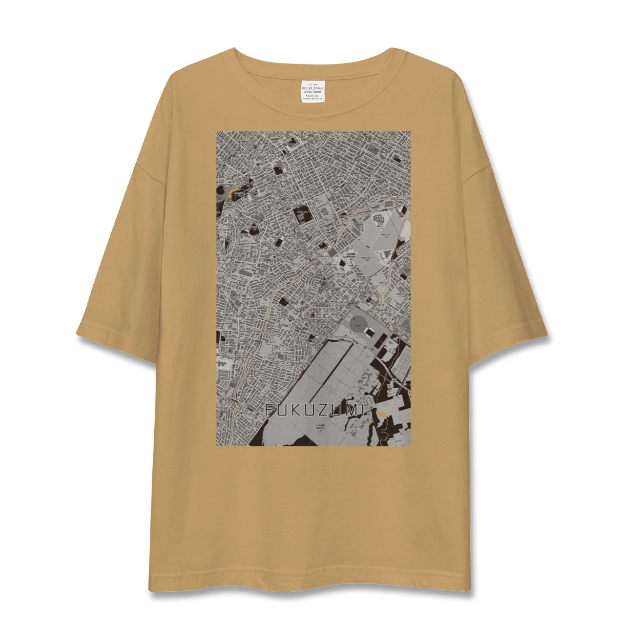 【福住(北海道)】地図柄ビッグシルエットTシャツ