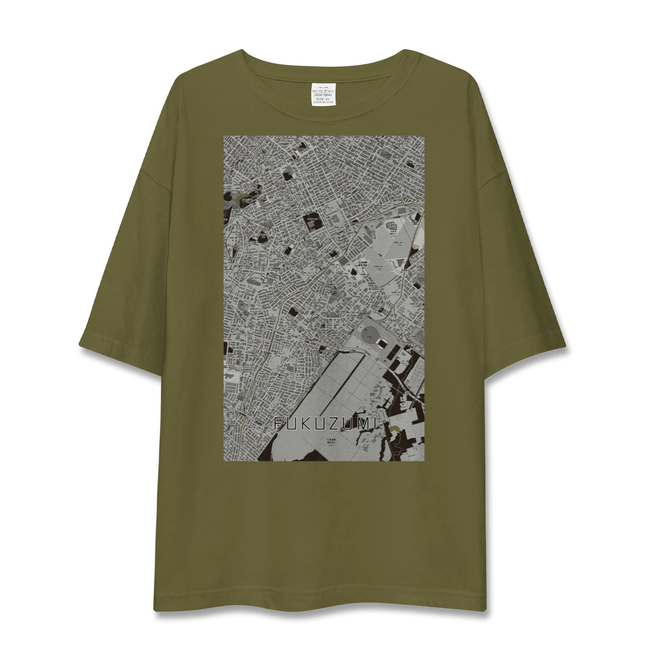 【福住(北海道)】地図柄ビッグシルエットTシャツ