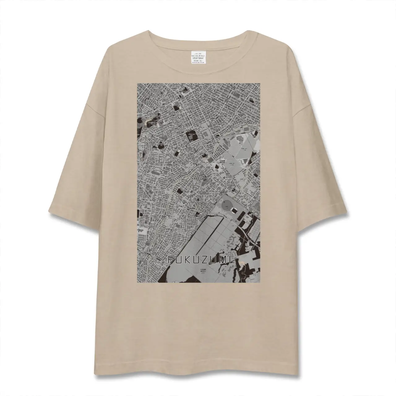 【福住(北海道)】地図柄ビッグシルエットTシャツ