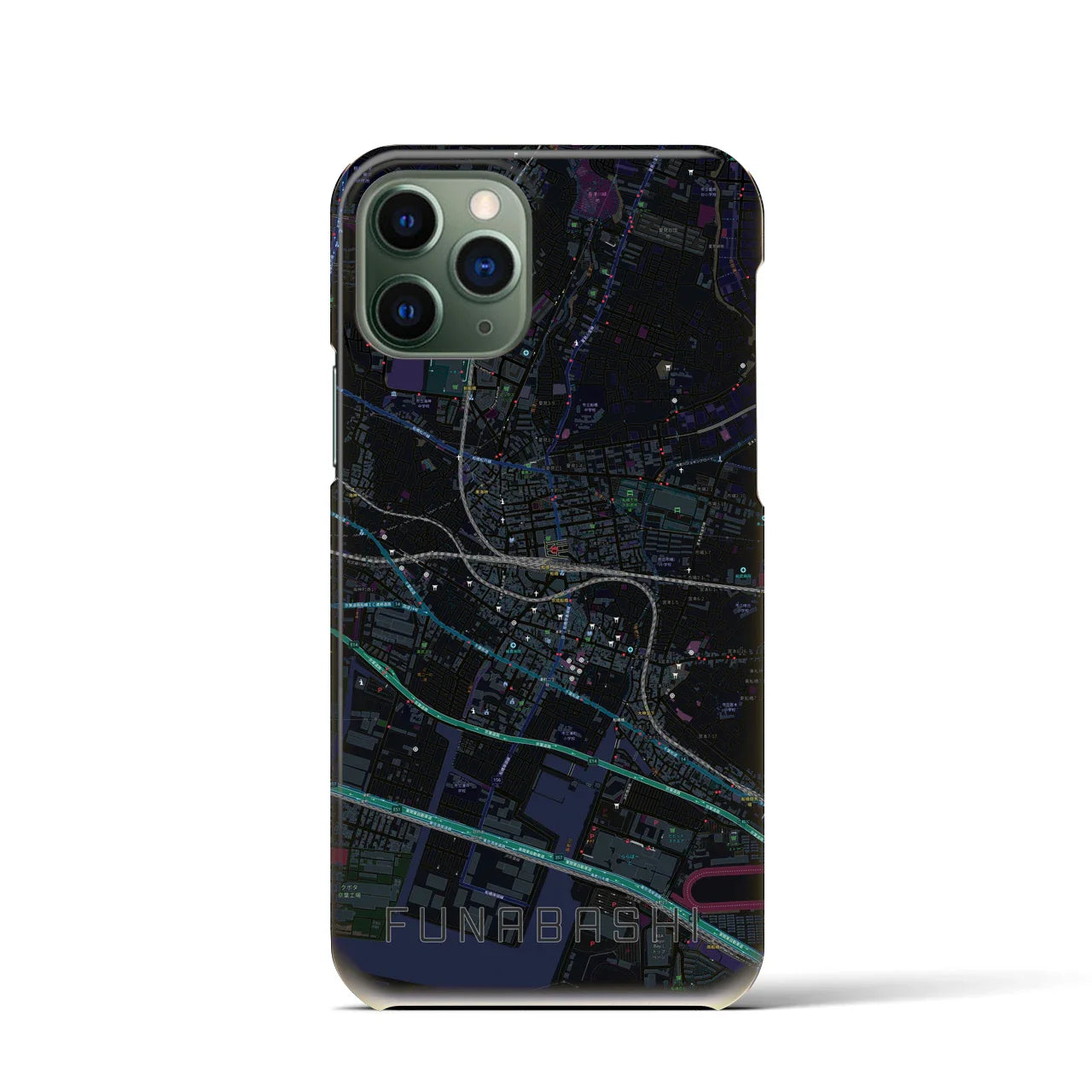【船橋(千葉県)】地図柄iPhoneケース(バックカバータイプ)