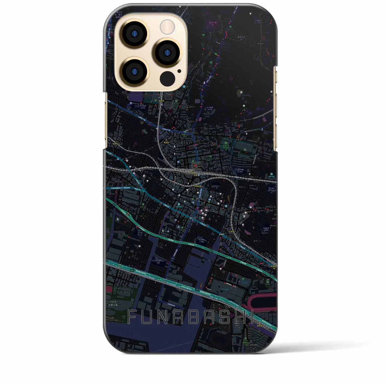 【船橋(千葉県)】地図柄iPhoneケース(バックカバータイプ)