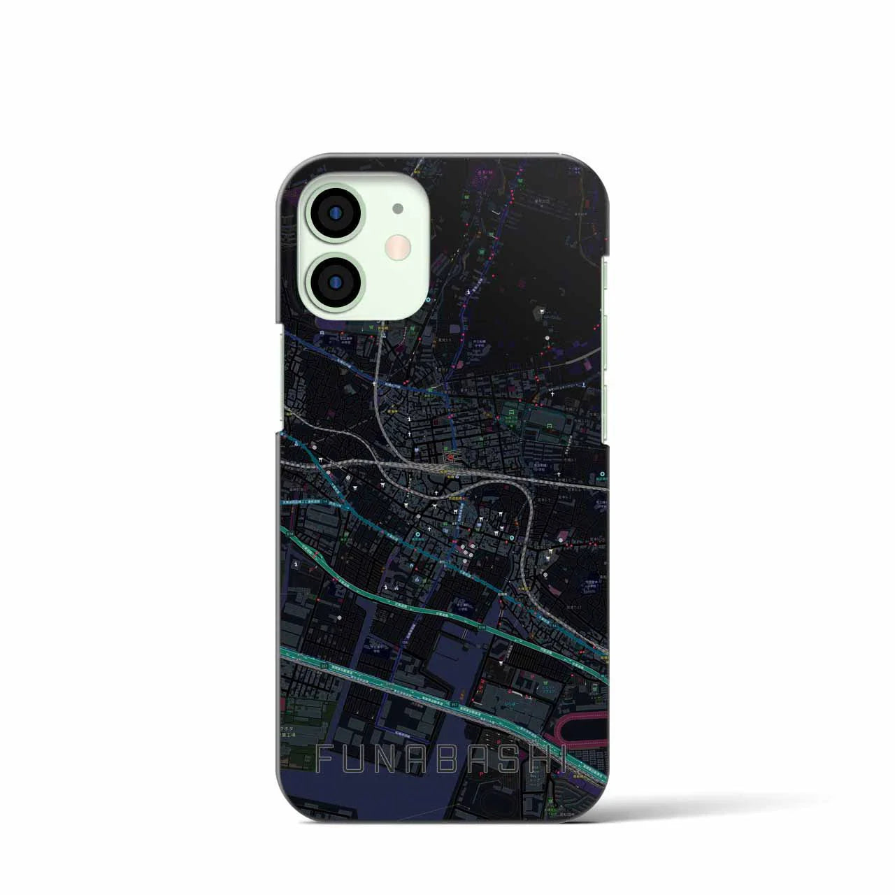 【船橋(千葉県)】地図柄iPhoneケース(バックカバータイプ)