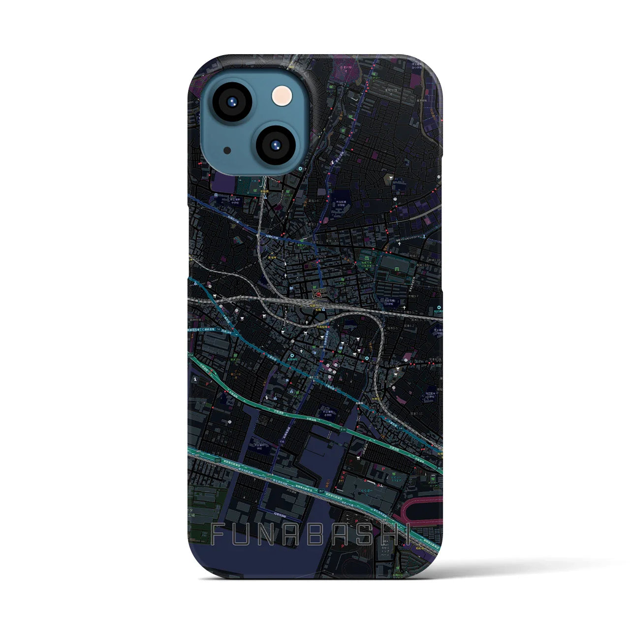 【船橋(千葉県)】地図柄iPhoneケース(バックカバータイプ)