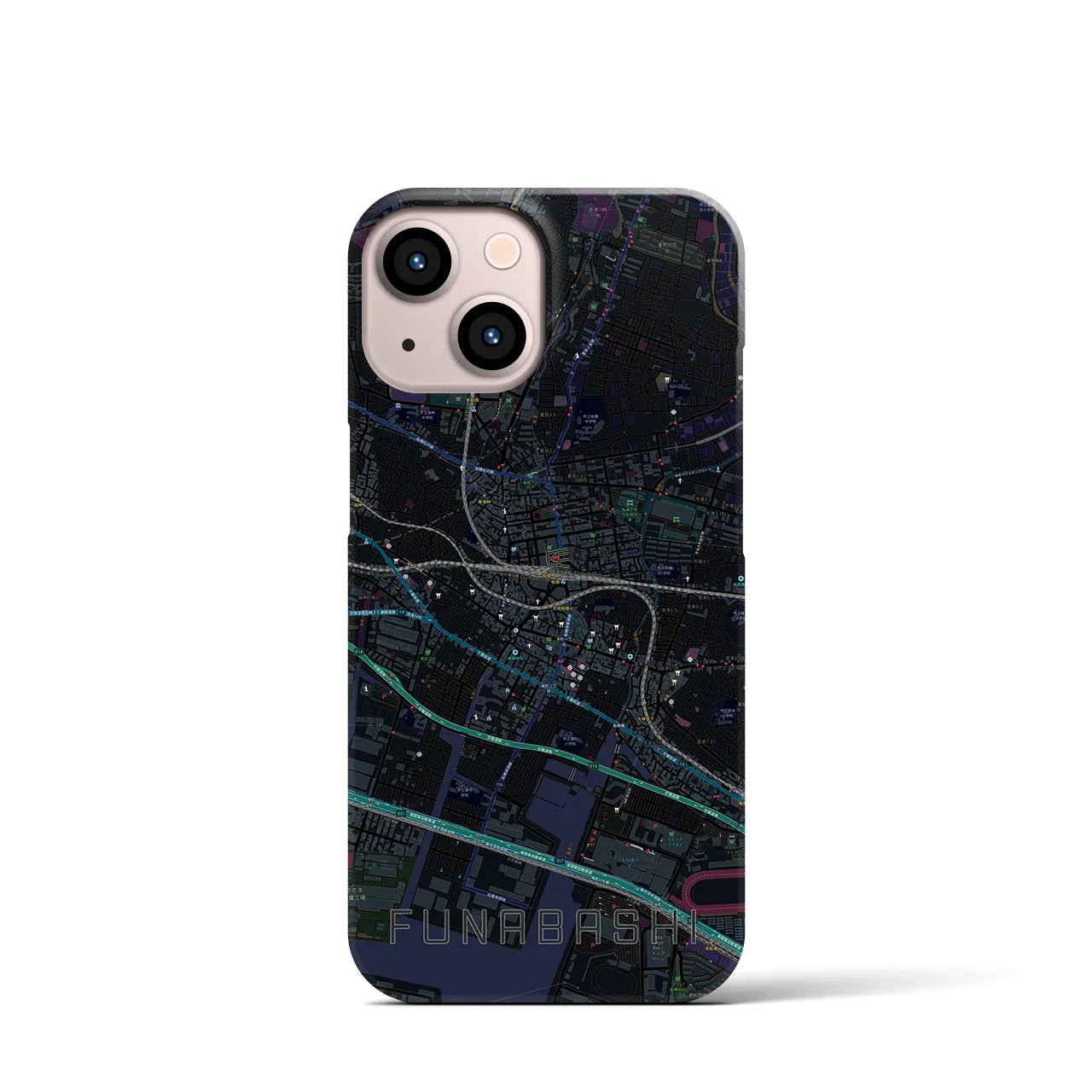 【船橋(千葉県)】地図柄iPhoneケース(バックカバータイプ)