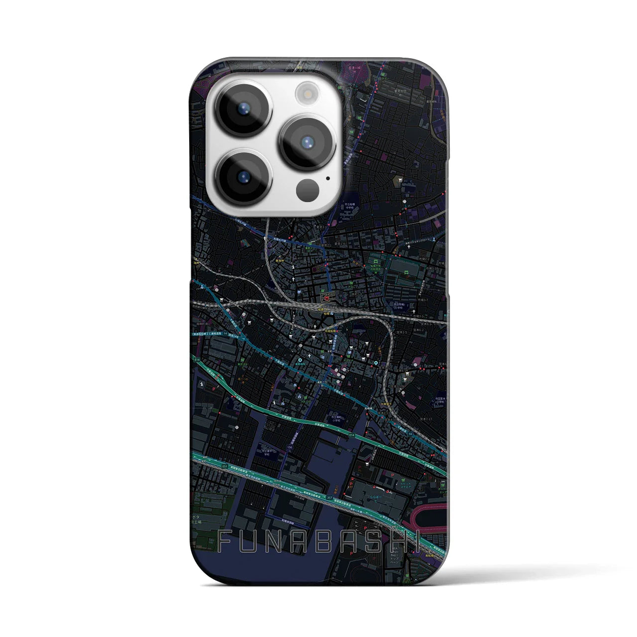 【船橋(千葉県)】地図柄iPhoneケース(バックカバータイプ)