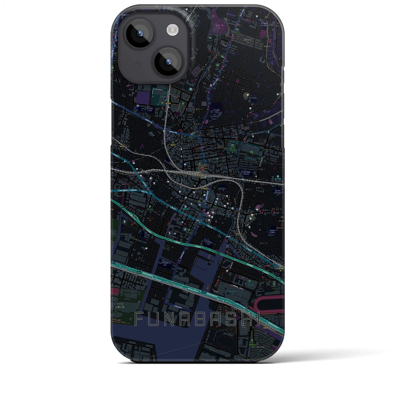 【船橋(千葉県)】地図柄iPhoneケース(バックカバータイプ)