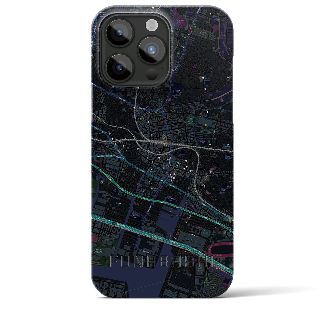 【船橋(千葉県)】地図柄iPhoneケース(バックカバータイプ)