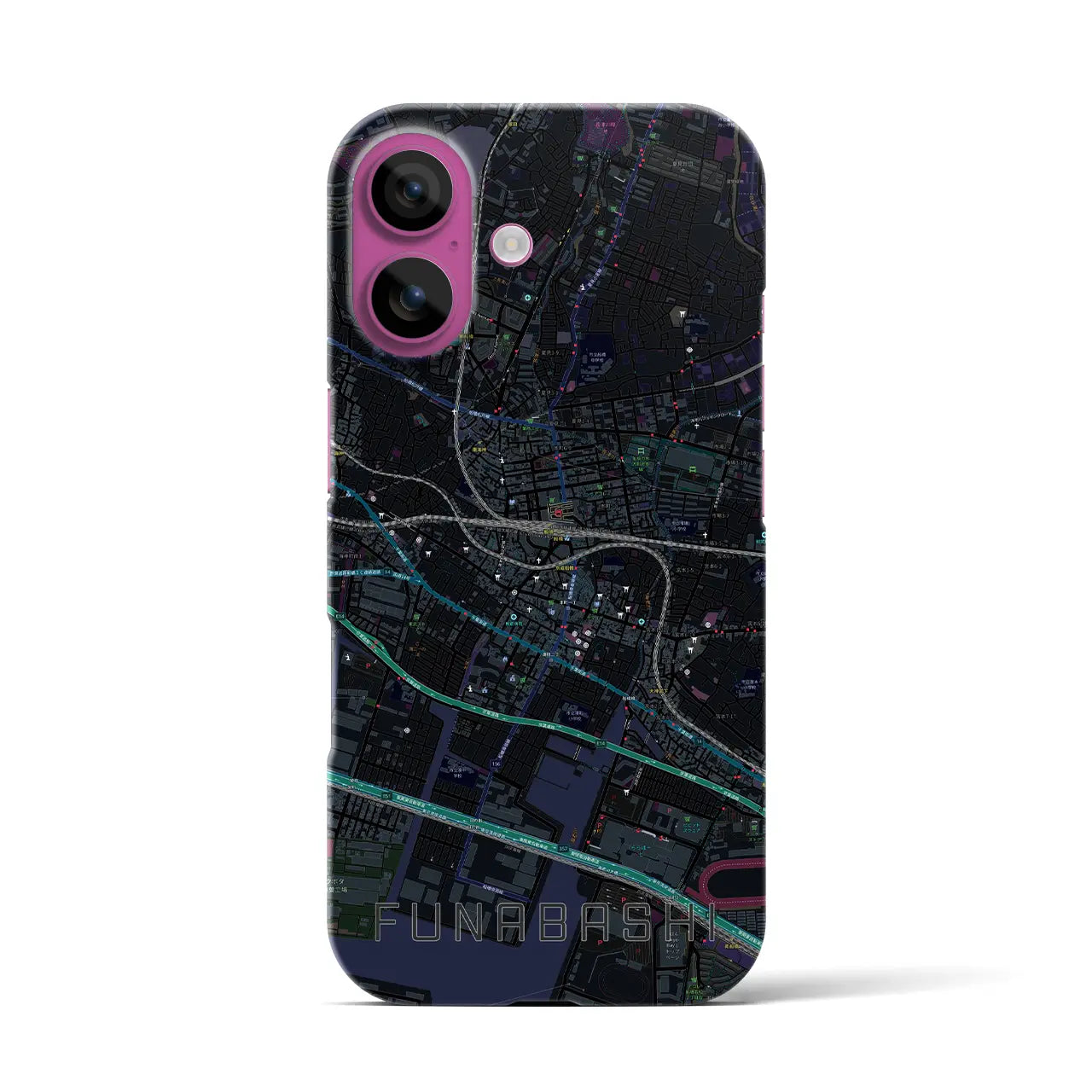 【船橋(千葉県)】地図柄iPhoneケース(バックカバータイプ)