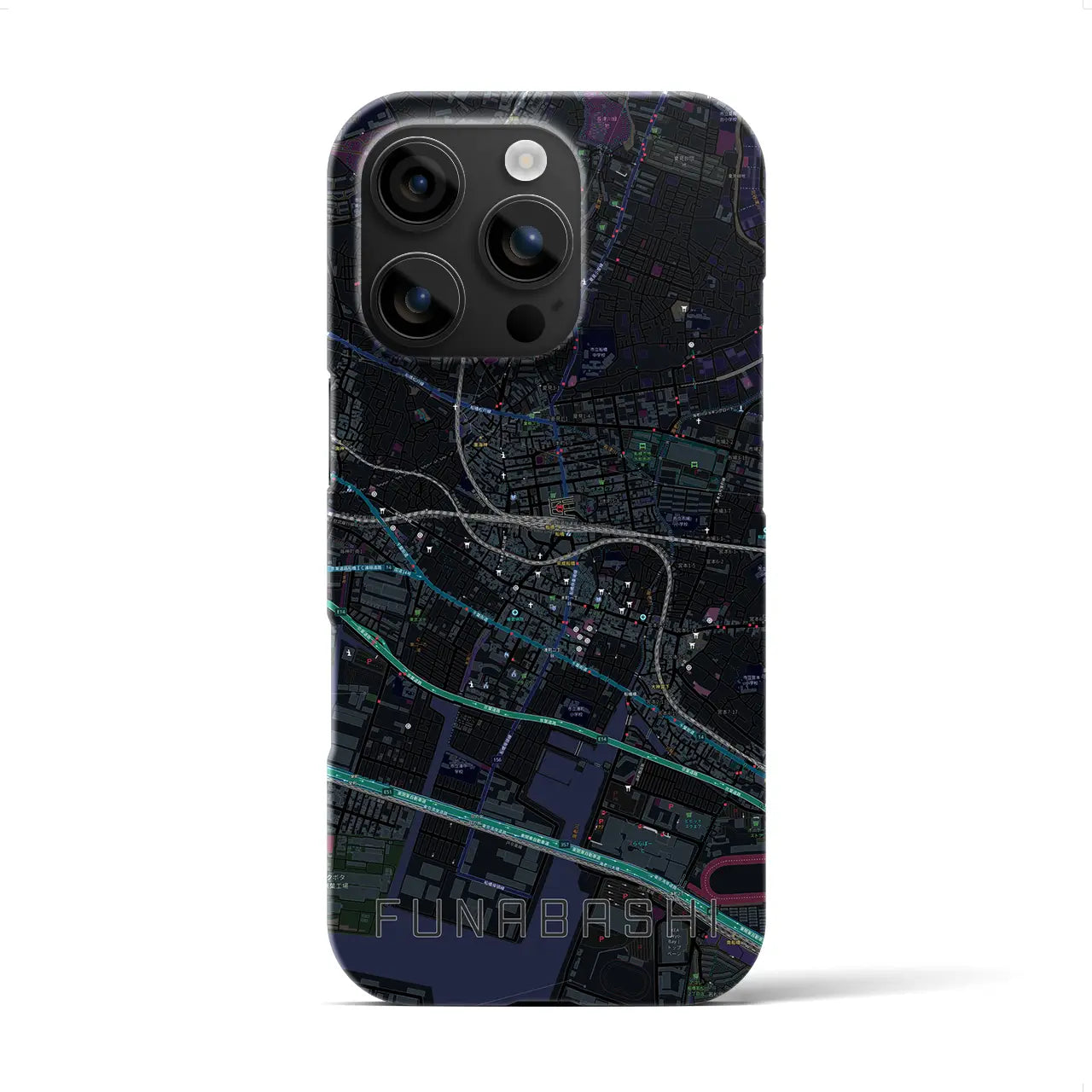 【船橋(千葉県)】地図柄iPhoneケース(バックカバータイプ)