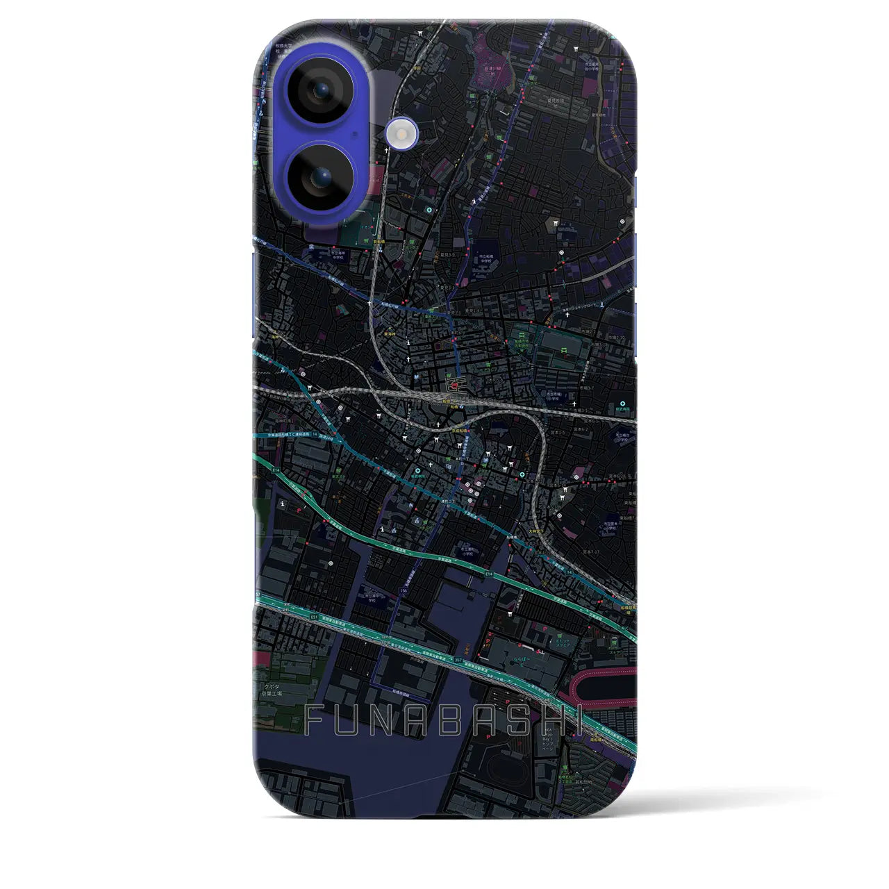 【船橋(千葉県)】地図柄iPhoneケース(バックカバータイプ)