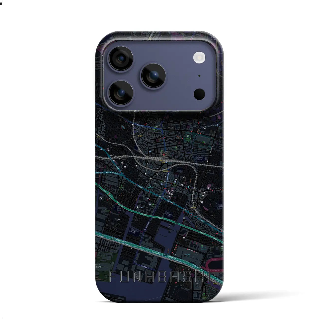 【船橋(千葉県)】地図柄iPhoneケース(バックカバータイプ)