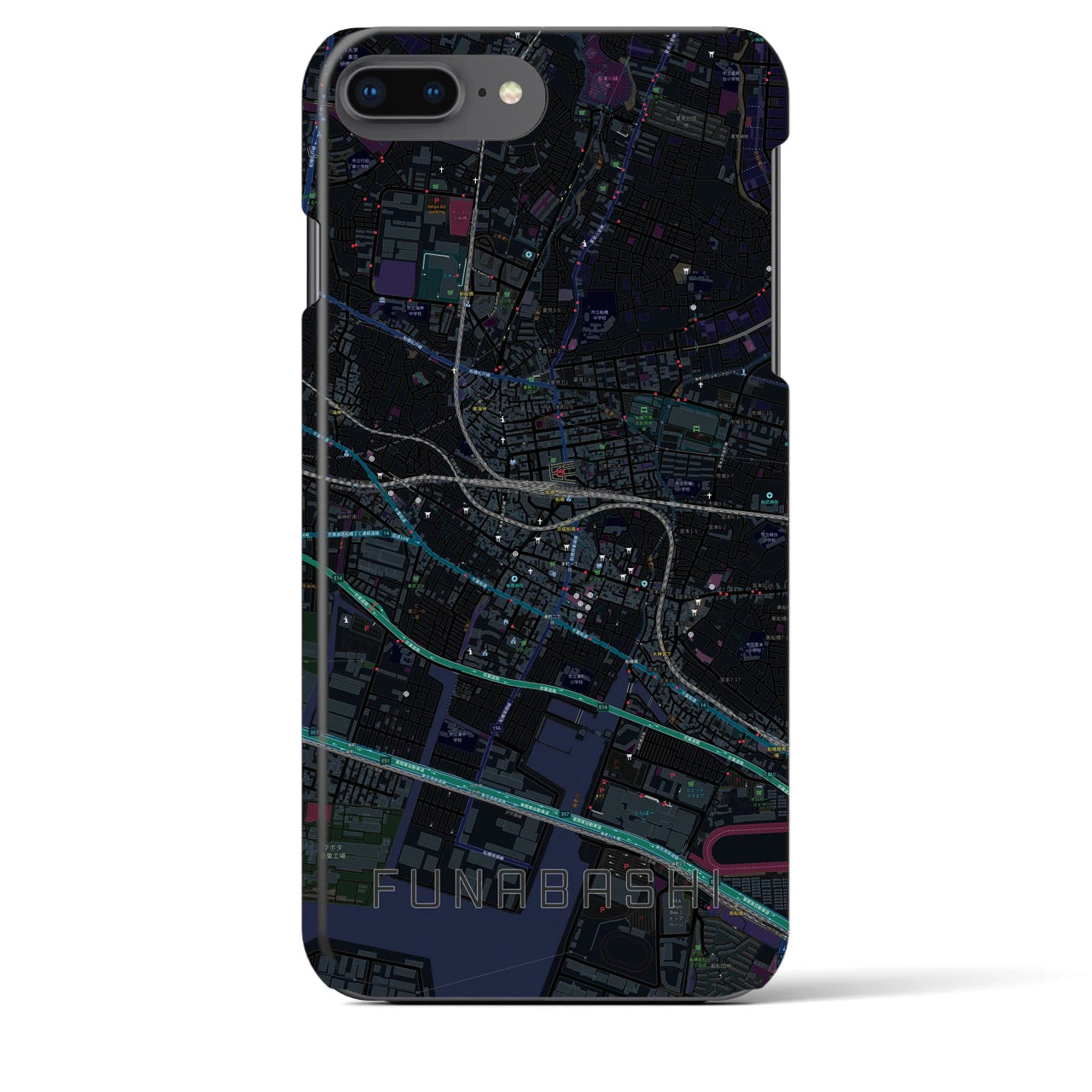 【船橋(千葉県)】地図柄iPhoneケース(バックカバータイプ)