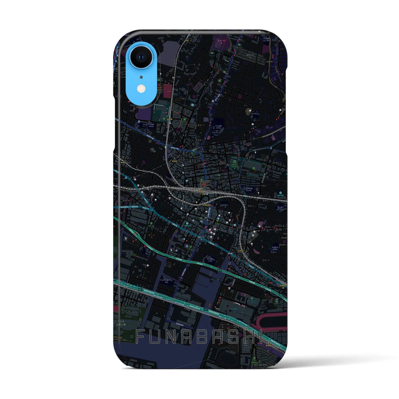 【船橋(千葉県)】地図柄iPhoneケース(バックカバータイプ)