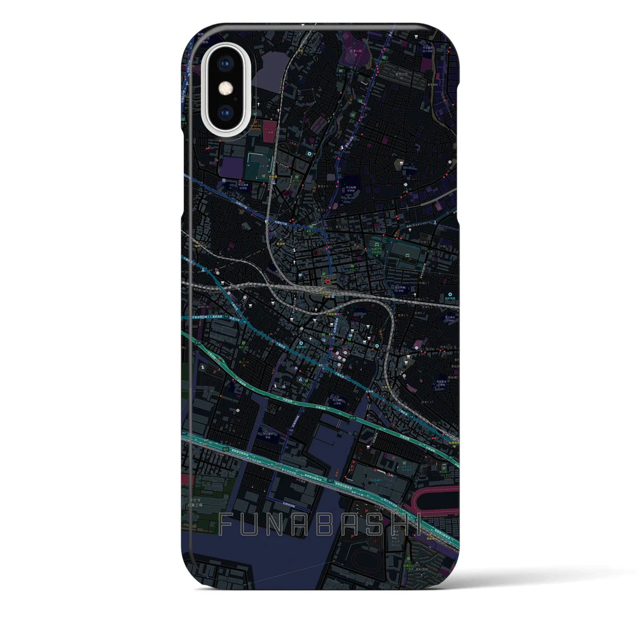 【船橋(千葉県)】地図柄iPhoneケース(バックカバータイプ)
