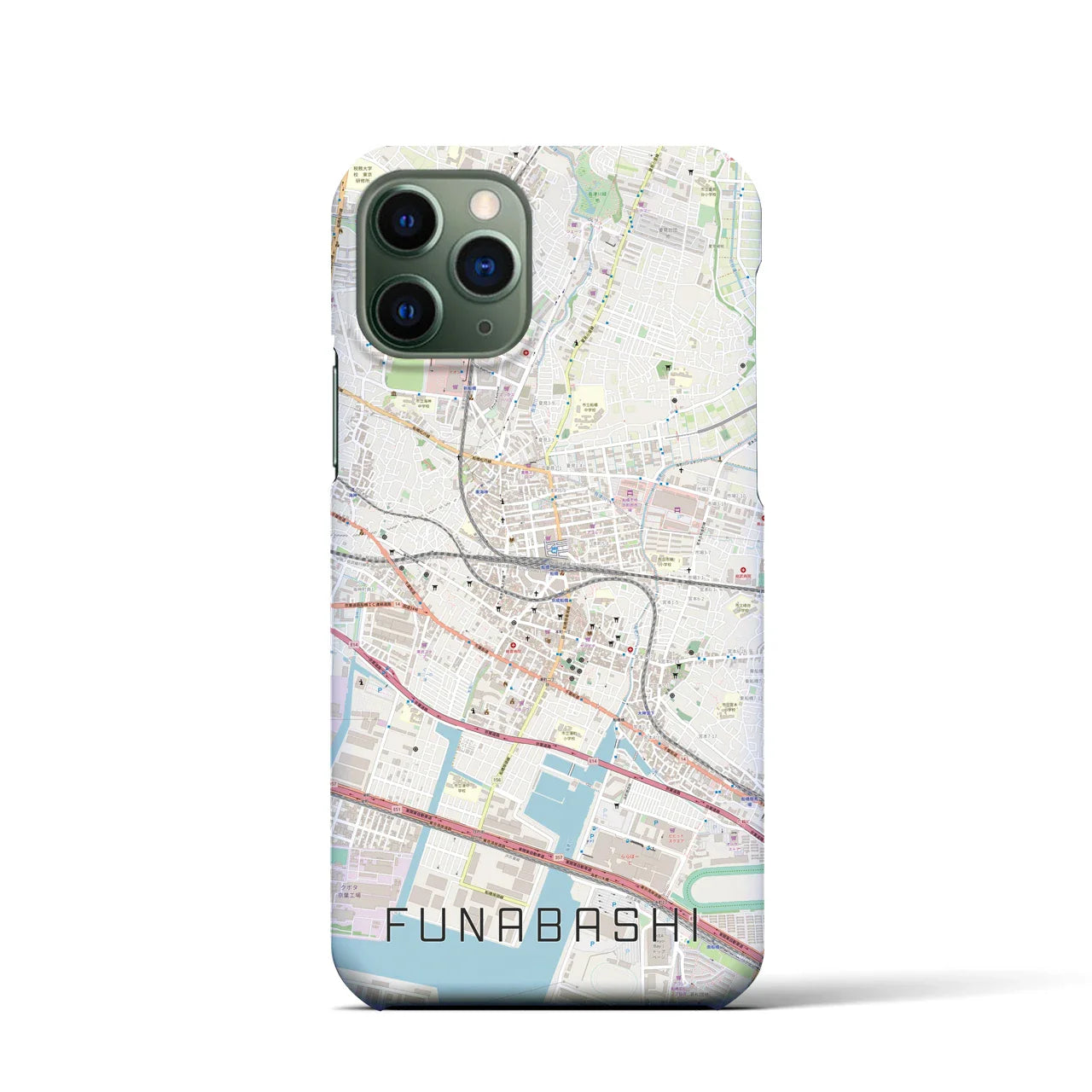【船橋(千葉県)】地図柄iPhoneケース(バックカバータイプ)