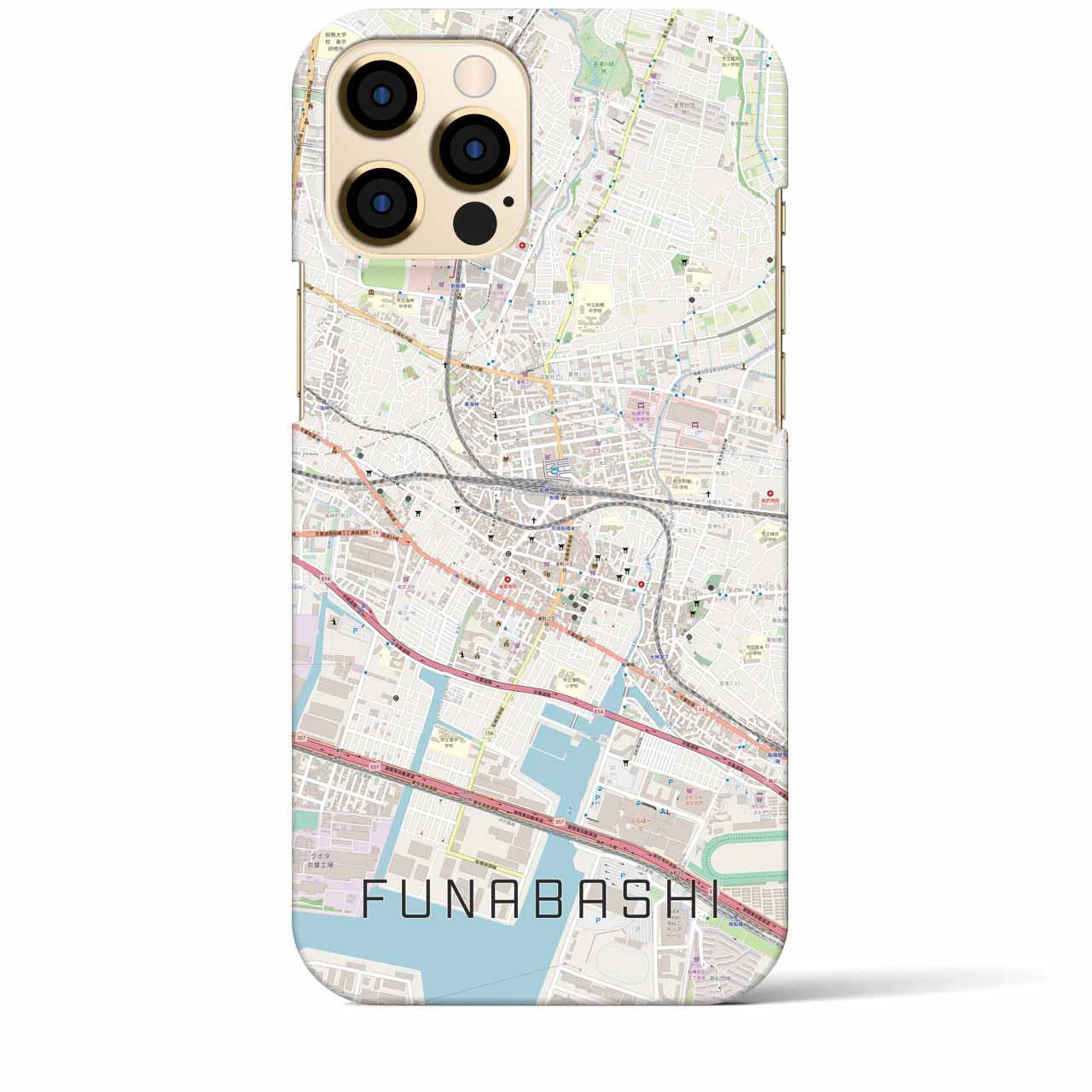 【船橋(千葉県)】地図柄iPhoneケース(バックカバータイプ)