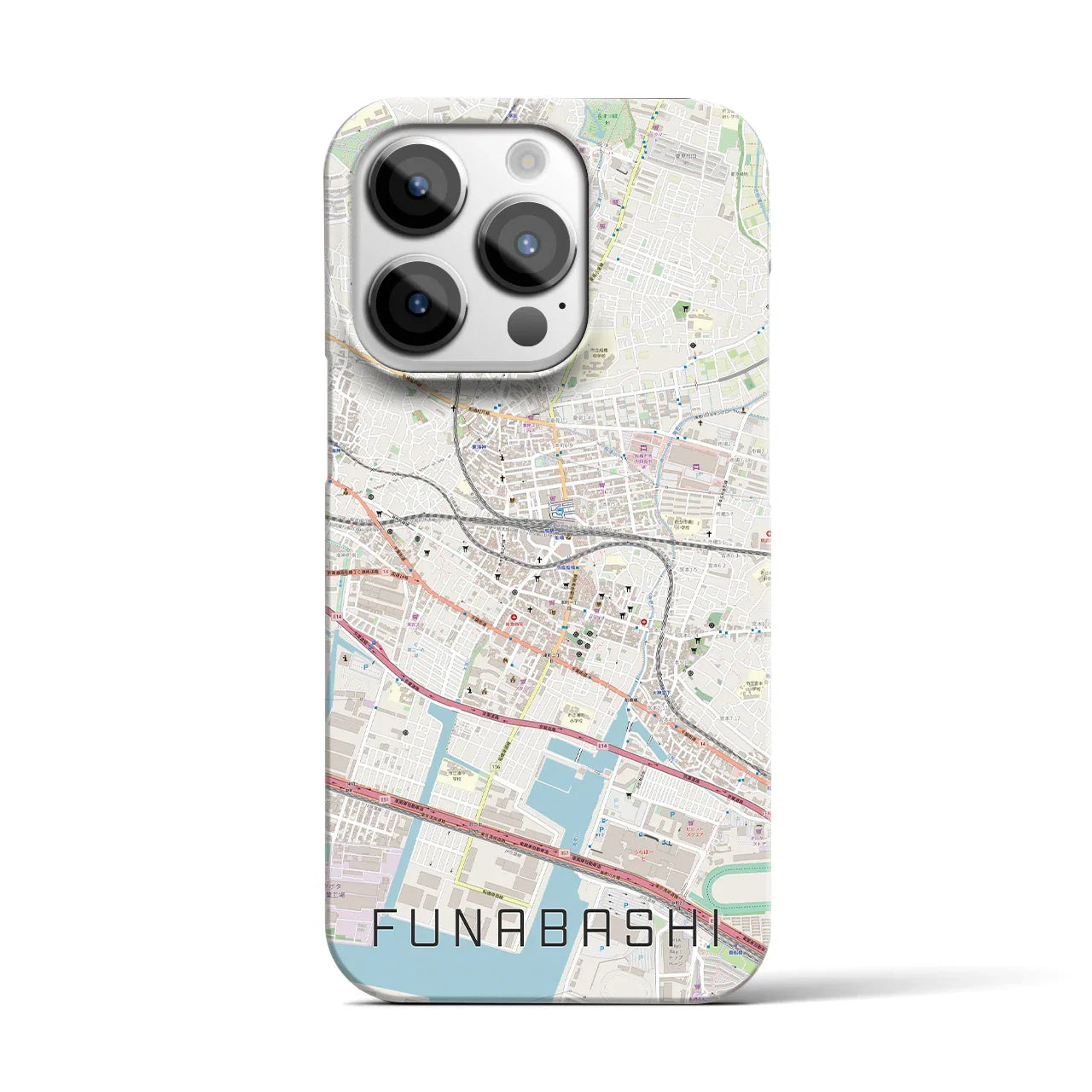 【船橋(千葉県)】地図柄iPhoneケース(バックカバータイプ)