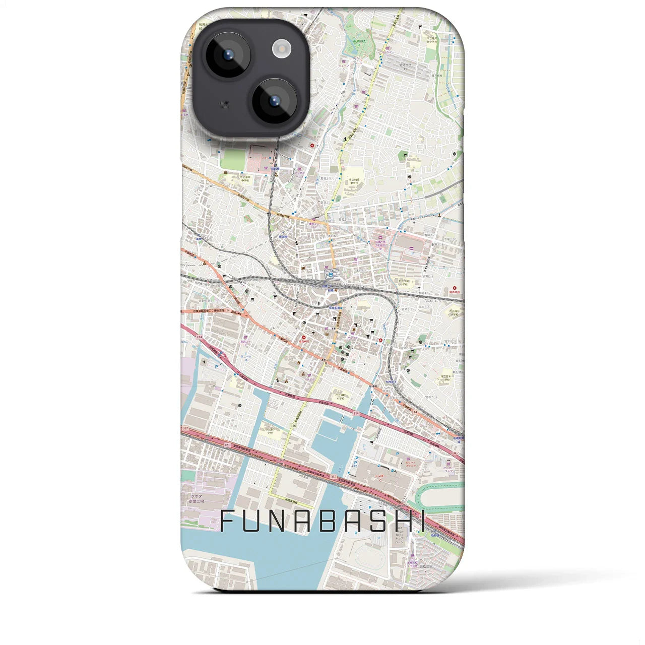 【船橋(千葉県)】地図柄iPhoneケース(バックカバータイプ)