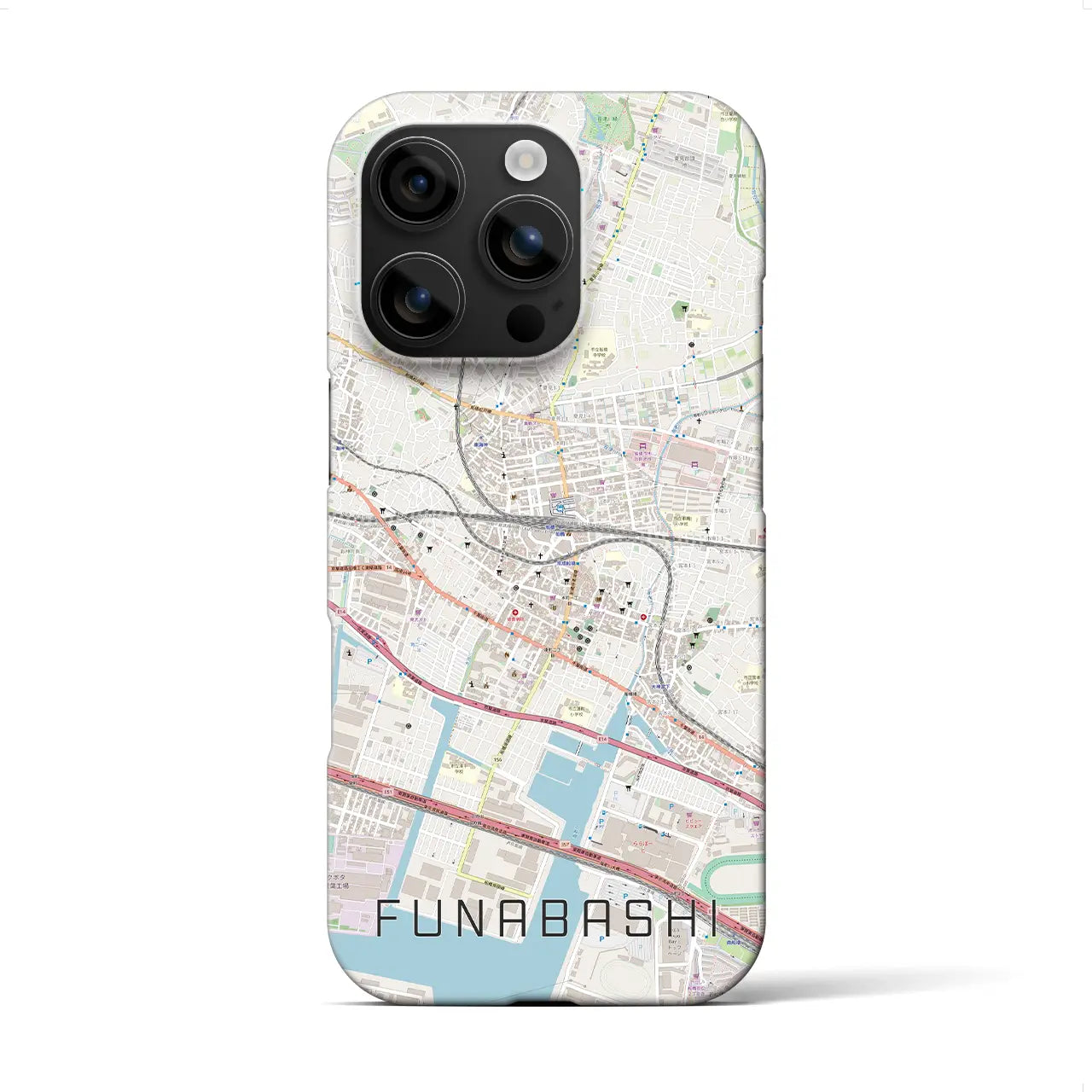 【船橋(千葉県)】地図柄iPhoneケース(バックカバータイプ)