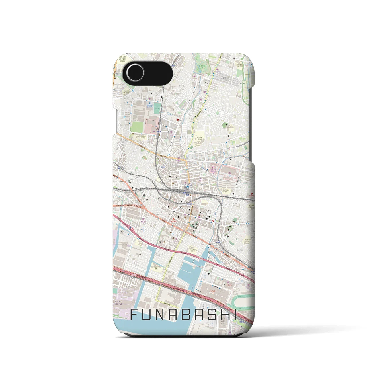 【船橋(千葉県)】地図柄iPhoneケース(バックカバータイプ)