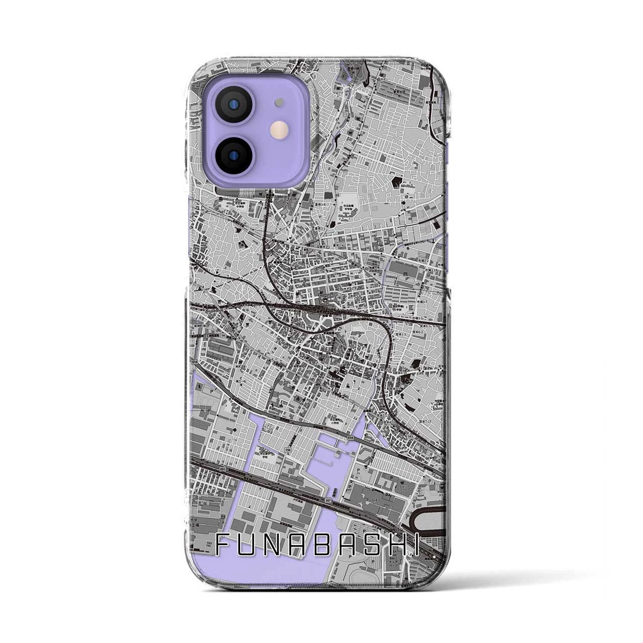 【船橋(千葉県)】地図柄iPhoneケース(クリアタイプ)