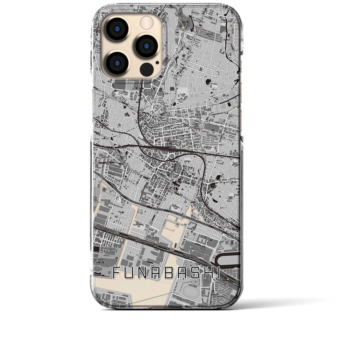 【船橋(千葉県)】地図柄iPhoneケース(クリアタイプ)
