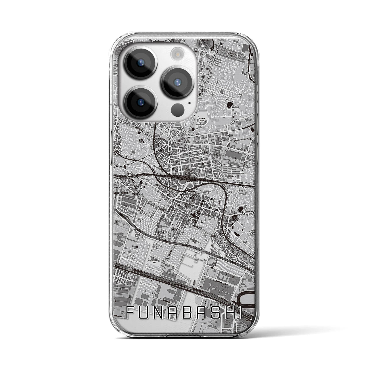 【船橋(千葉県)】地図柄iPhoneケース(クリアタイプ)