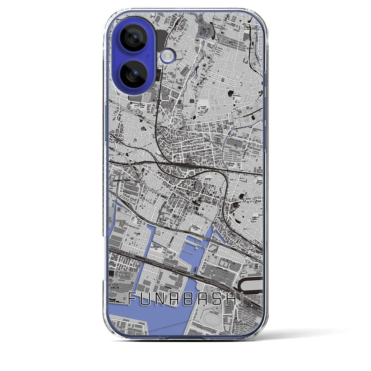 【船橋(千葉県)】地図柄iPhoneケース(クリアタイプ)