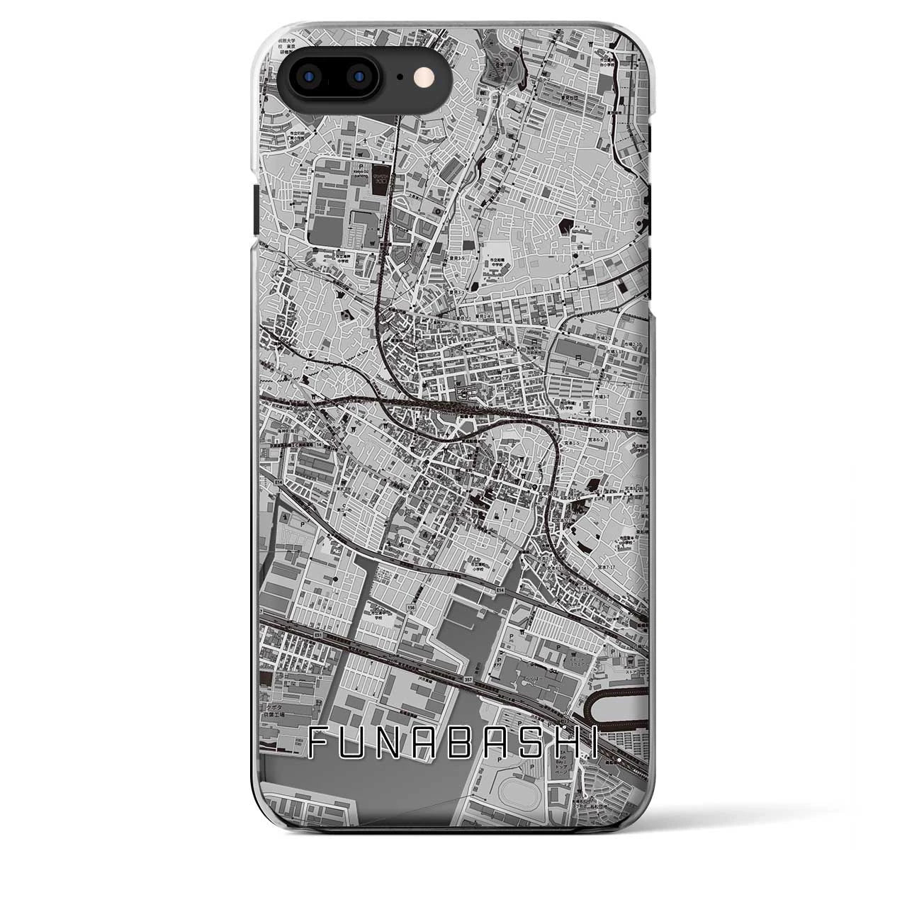 【船橋(千葉県)】地図柄iPhoneケース(クリアタイプ)