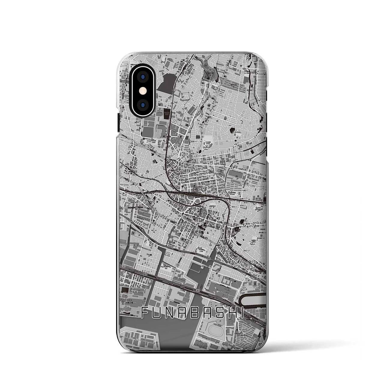 【船橋(千葉県)】地図柄iPhoneケース(クリアタイプ)