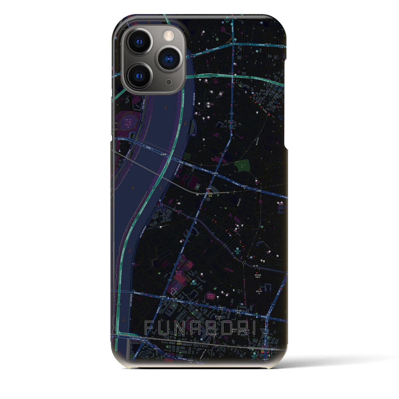 【船堀(東京都)】地図柄iPhoneケース(バックカバータイプ)