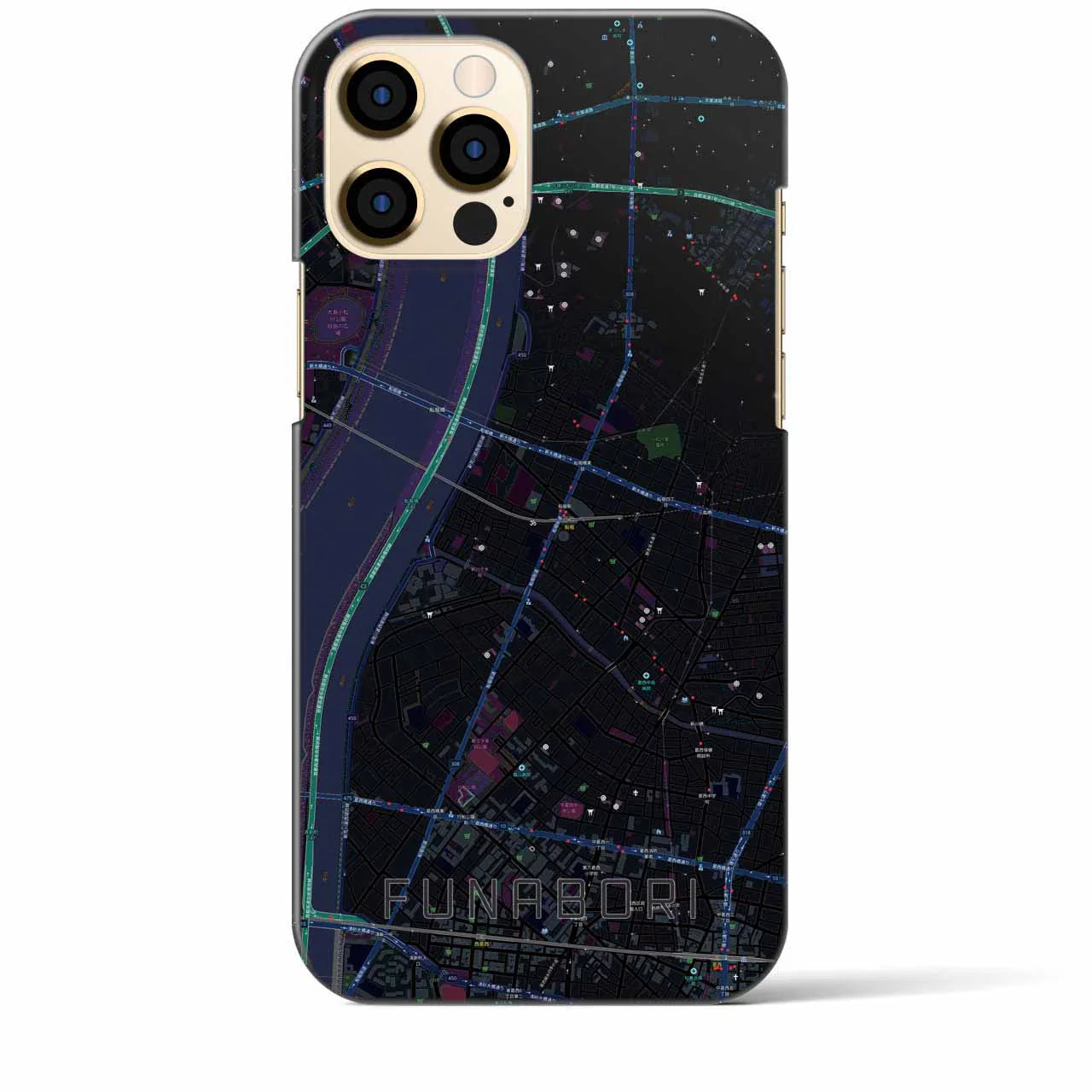 【船堀(東京都)】地図柄iPhoneケース(バックカバータイプ)
