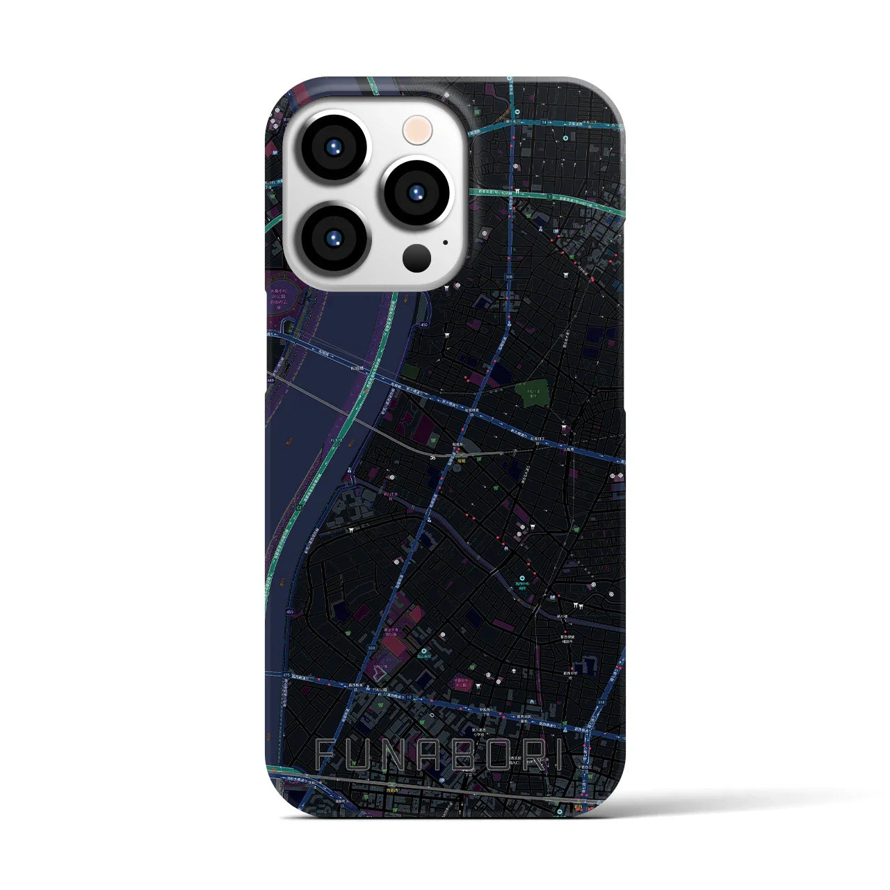 【船堀(東京都)】地図柄iPhoneケース(バックカバータイプ)