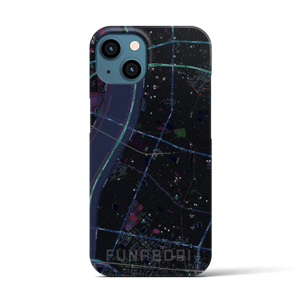 【船堀(東京都)】地図柄iPhoneケース(バックカバータイプ)