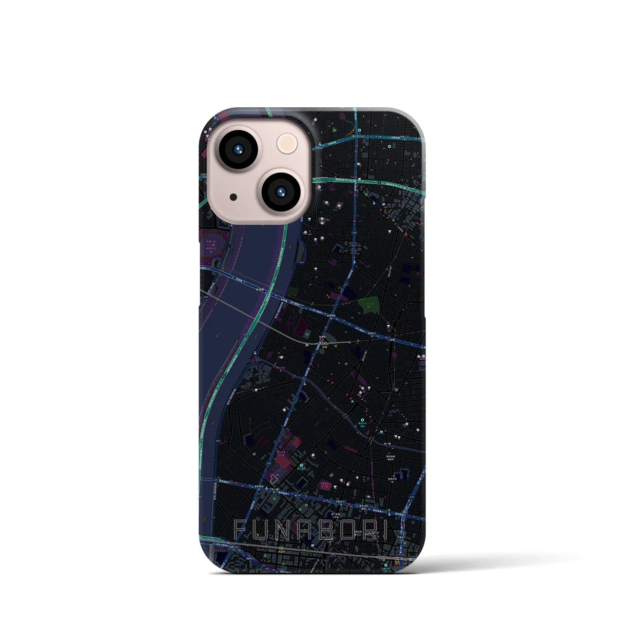 【船堀(東京都)】地図柄iPhoneケース(バックカバータイプ)