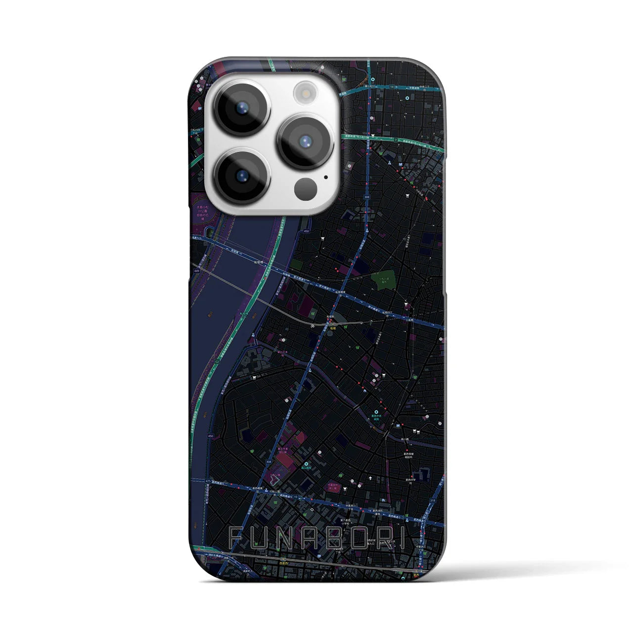 【船堀(東京都)】地図柄iPhoneケース(バックカバータイプ)