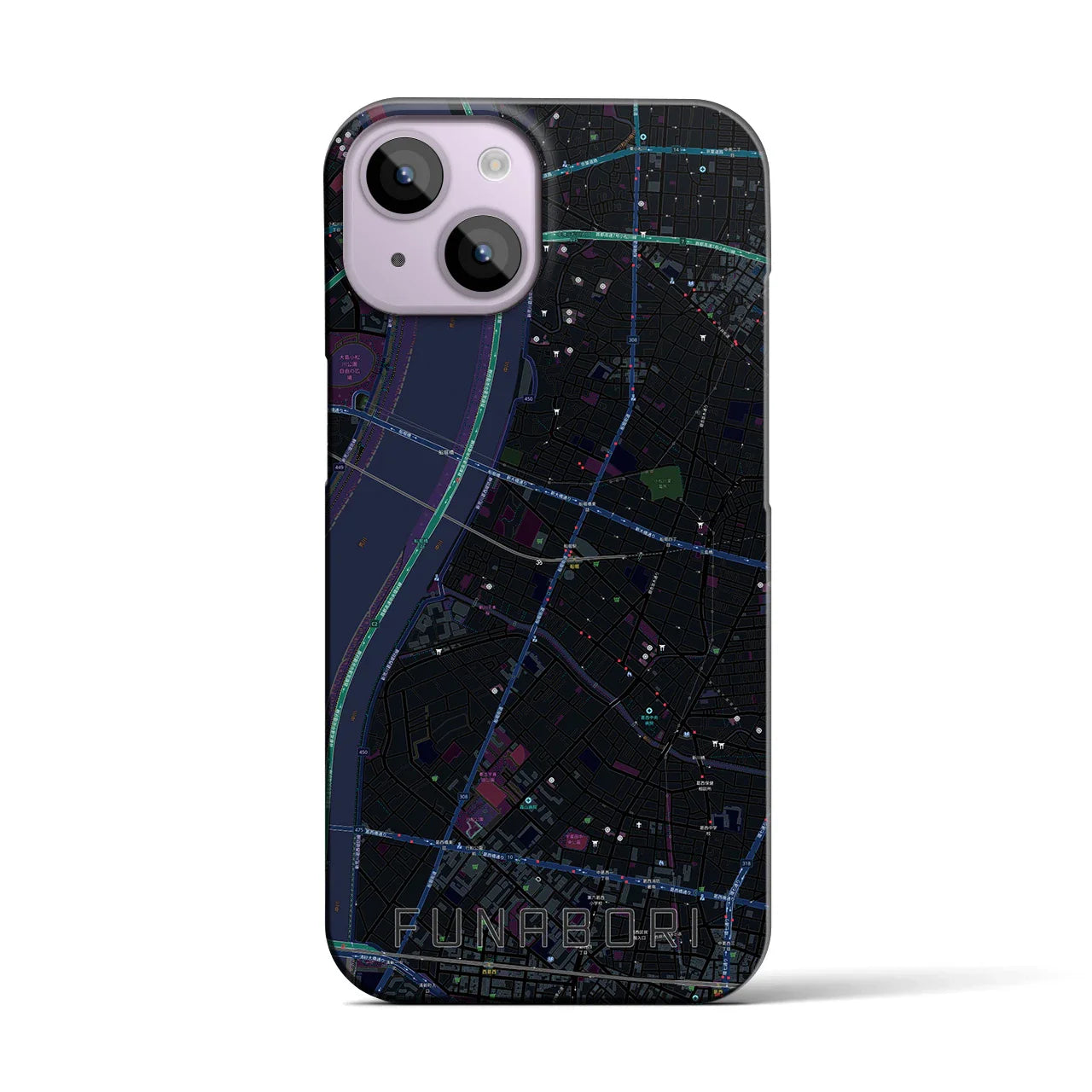 【船堀(東京都)】地図柄iPhoneケース(バックカバータイプ)