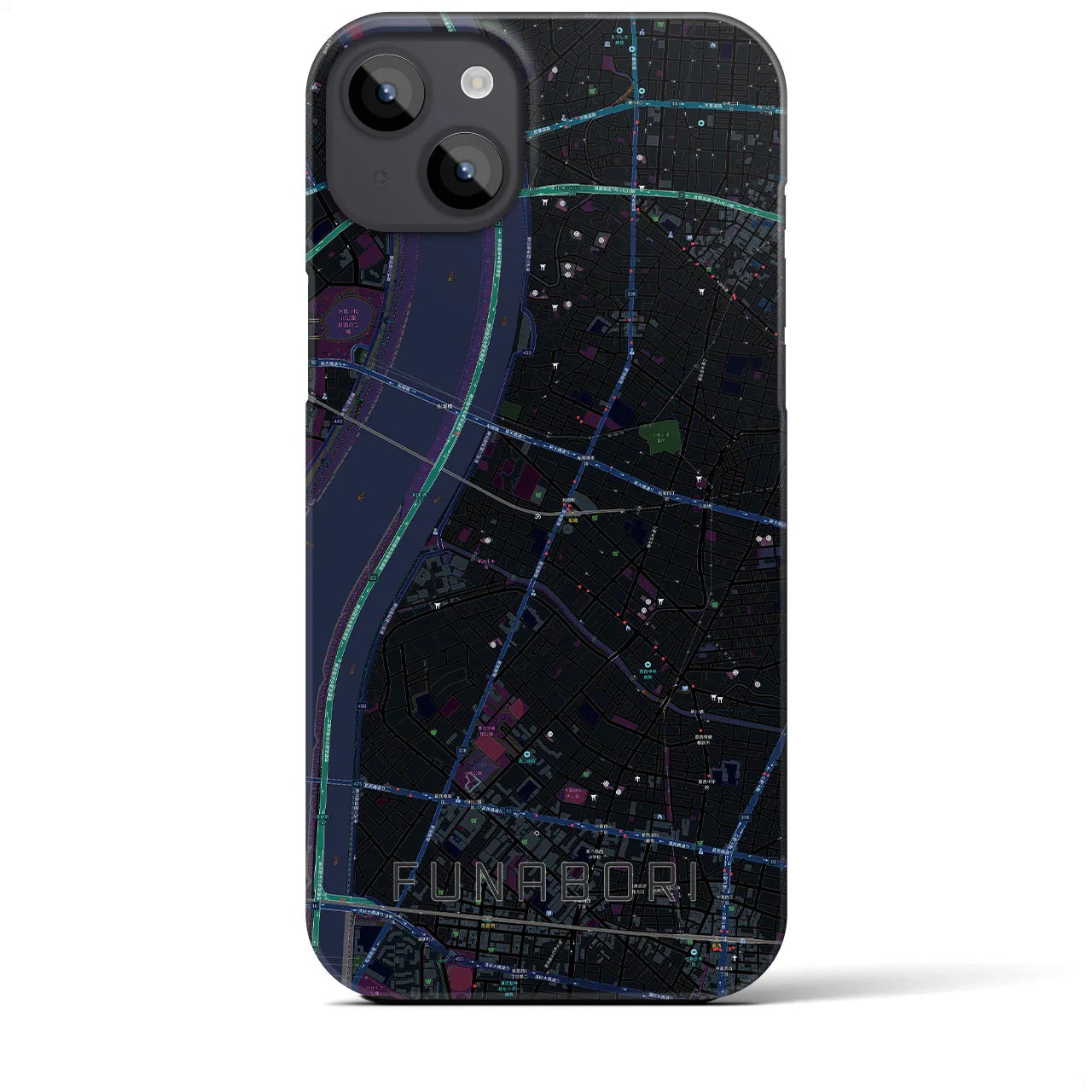 【船堀(東京都)】地図柄iPhoneケース(バックカバータイプ)