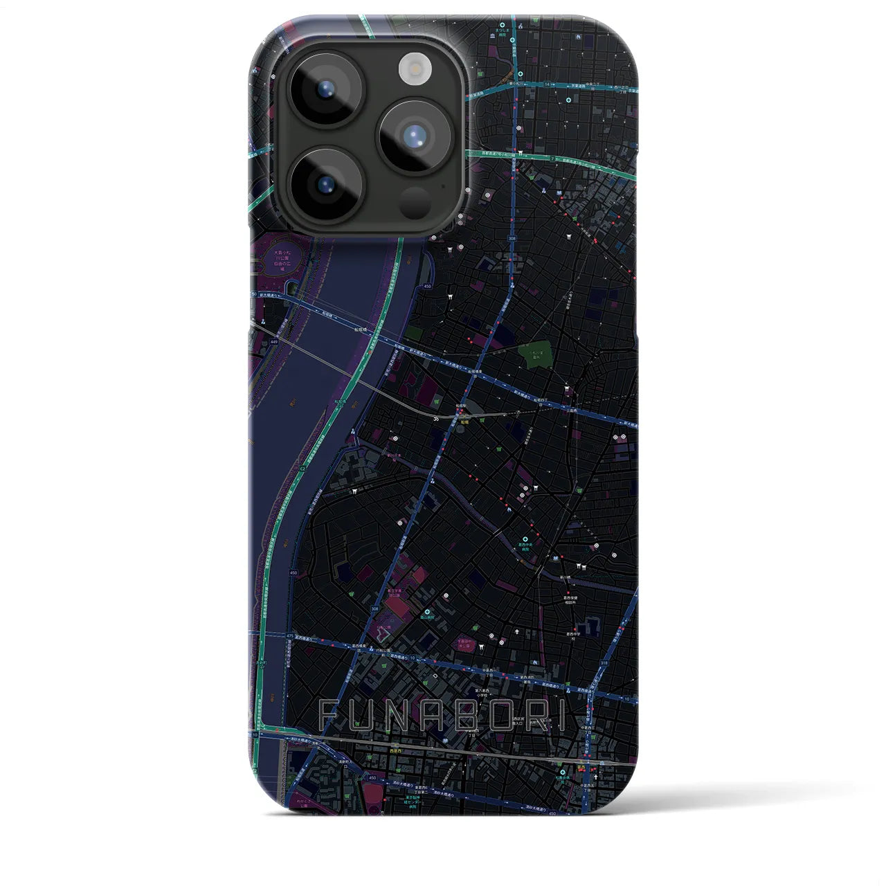 【船堀(東京都)】地図柄iPhoneケース(バックカバータイプ)