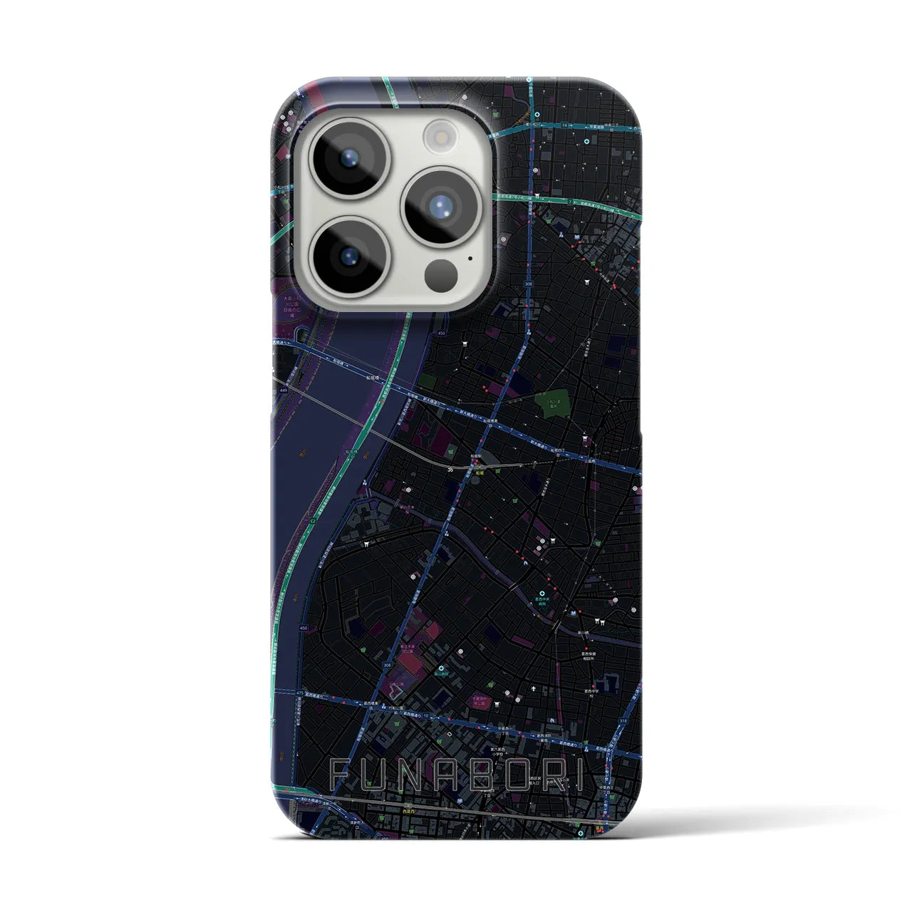 【船堀(東京都)】地図柄iPhoneケース(バックカバータイプ)