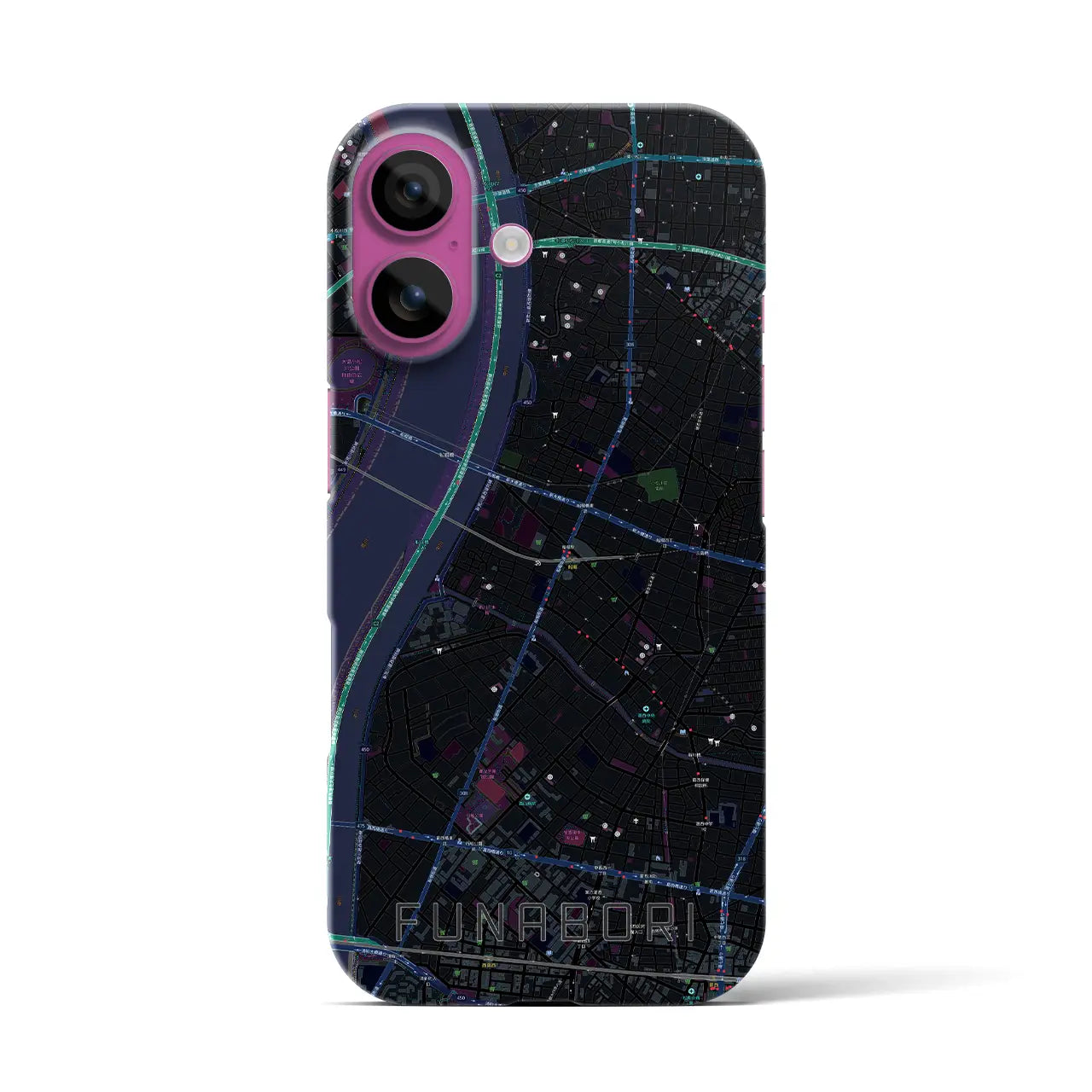 【船堀(東京都)】地図柄iPhoneケース(バックカバータイプ)