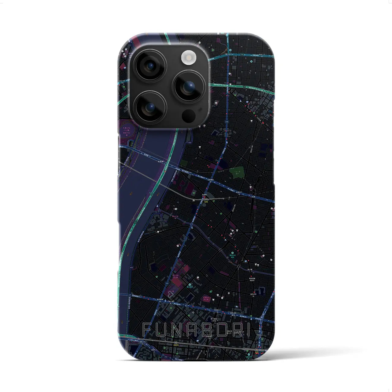 【船堀(東京都)】地図柄iPhoneケース(バックカバータイプ)