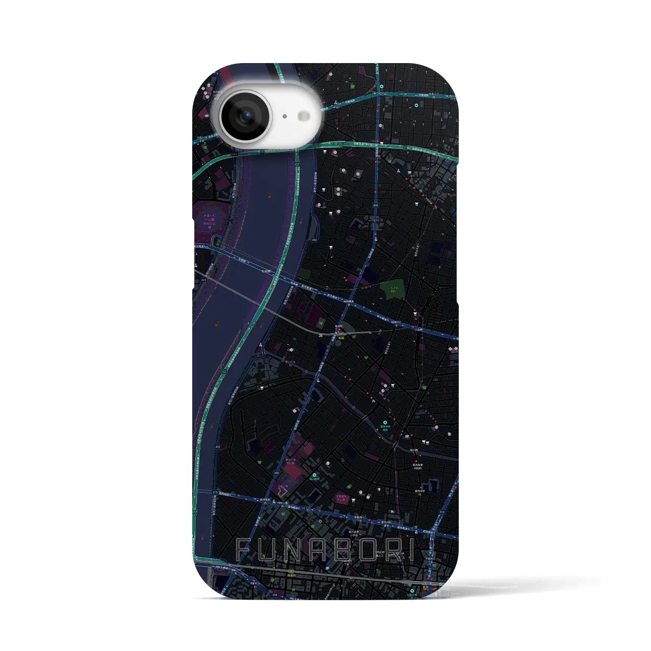 【船堀(東京都)】地図柄iPhoneケース(バックカバータイプ)