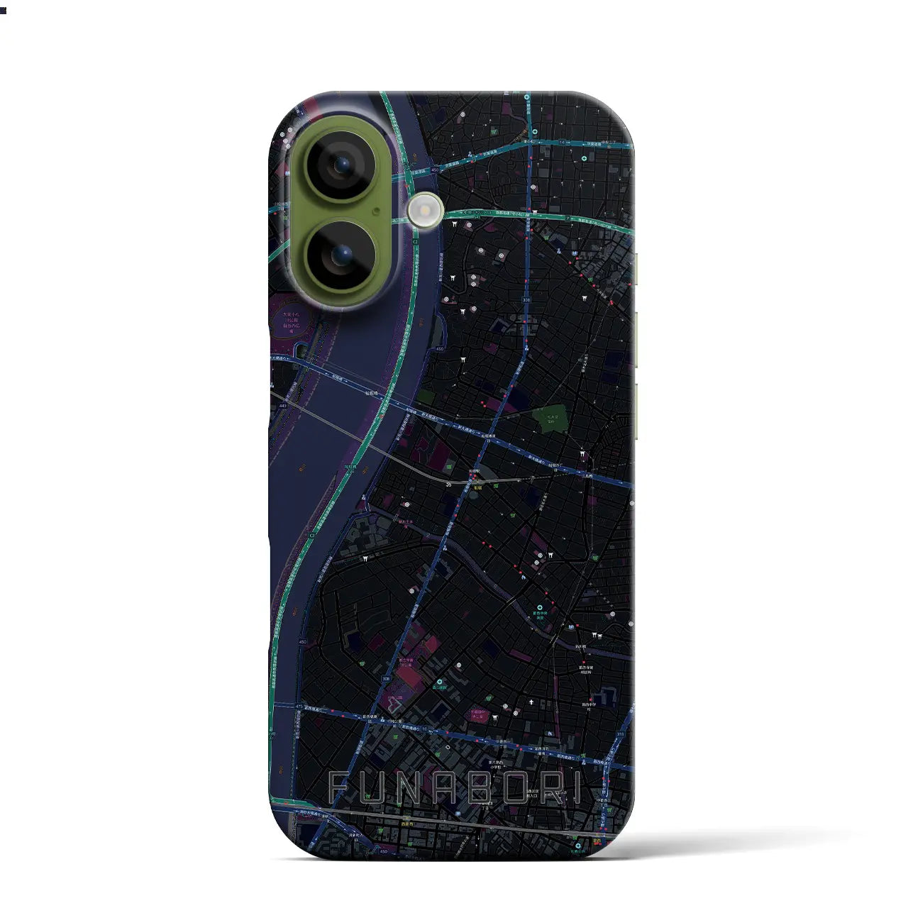 【船堀(東京都)】地図柄iPhoneケース(バックカバータイプ)