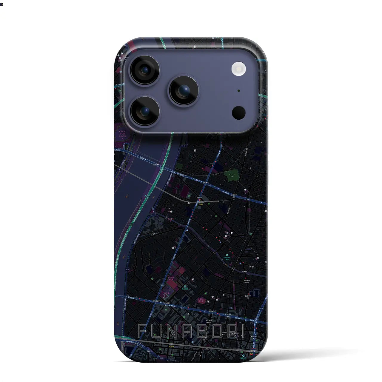 【船堀(東京都)】地図柄iPhoneケース(バックカバータイプ)