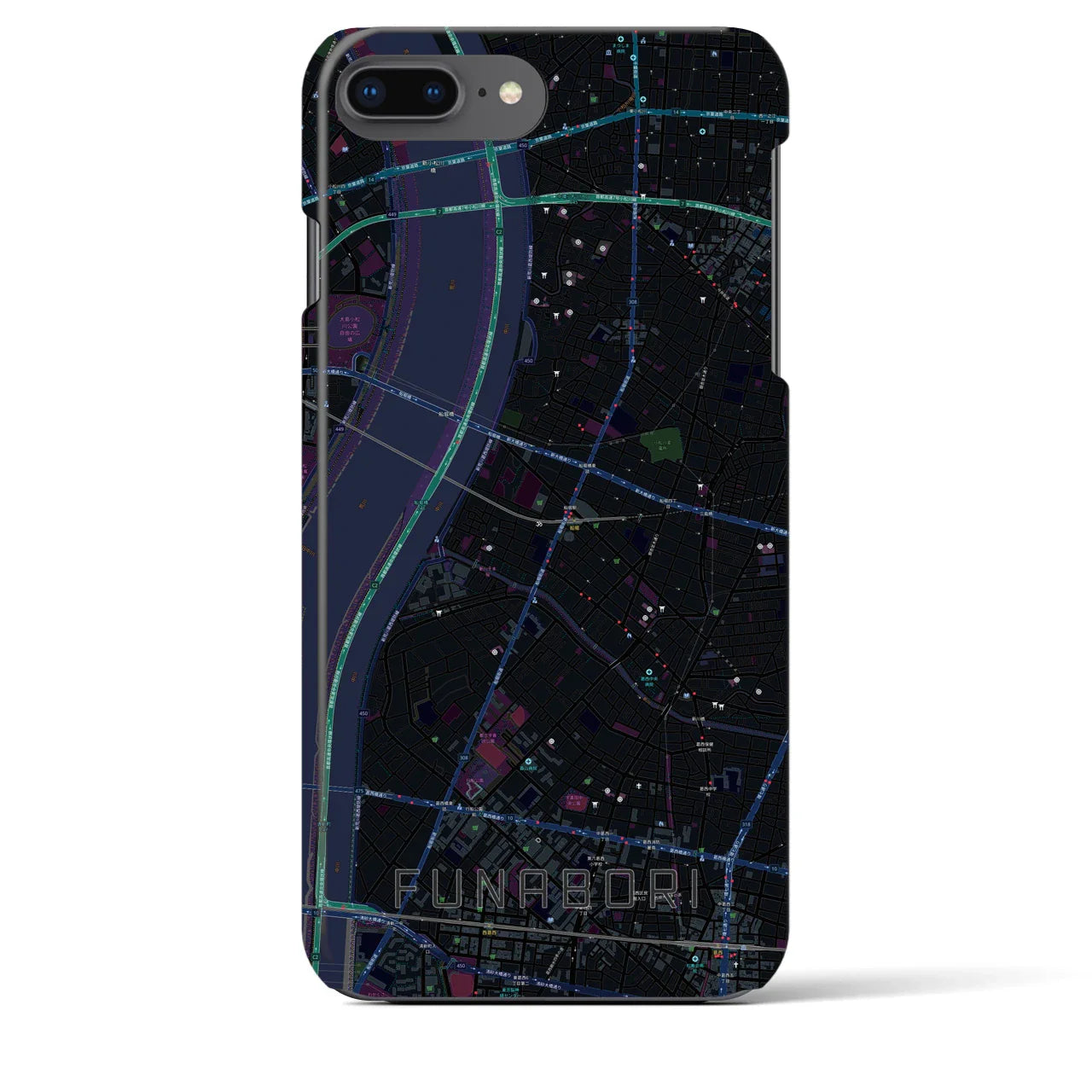 【船堀(東京都)】地図柄iPhoneケース(バックカバータイプ)