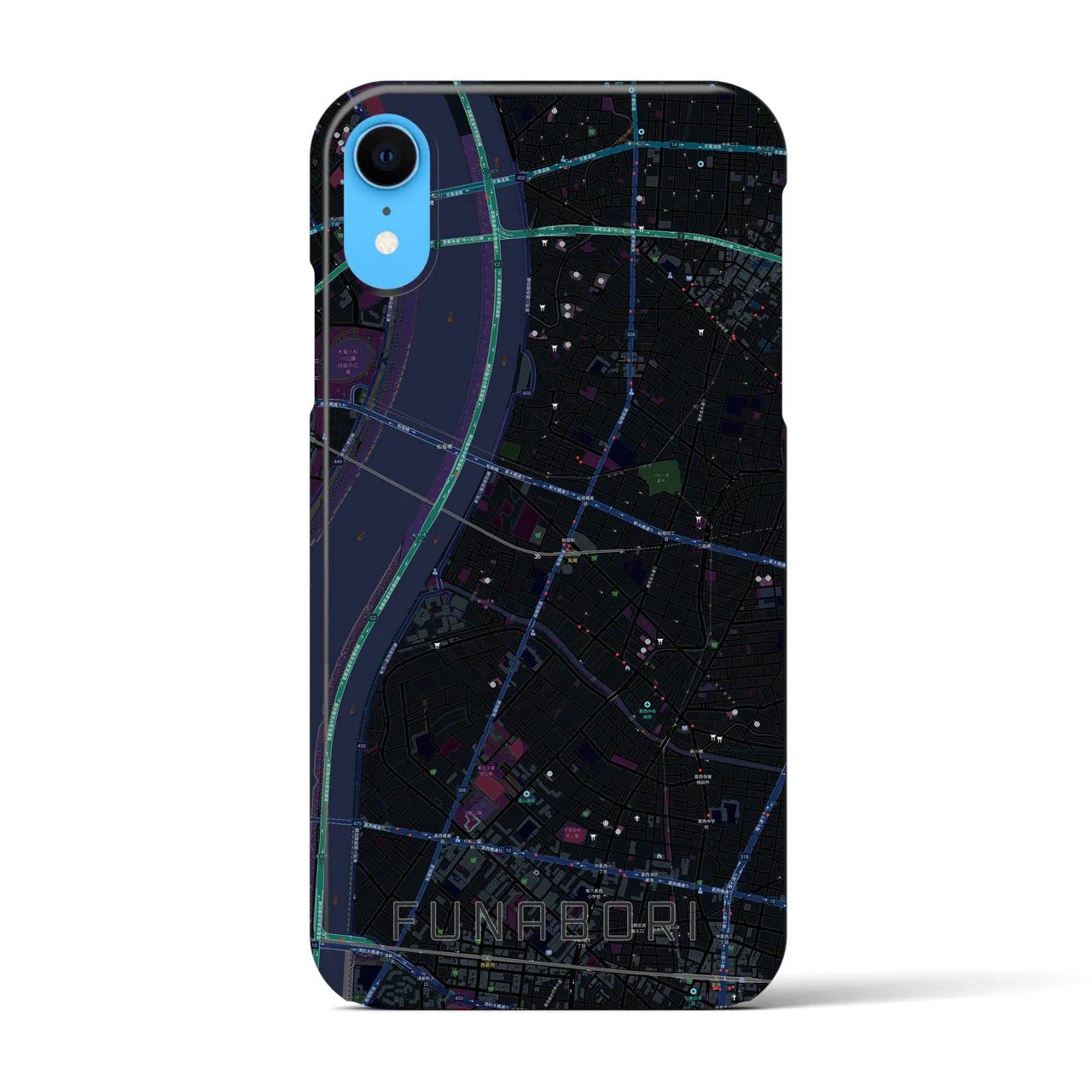 【船堀(東京都)】地図柄iPhoneケース(バックカバータイプ)