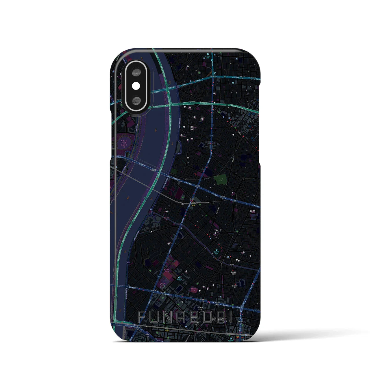 【船堀(東京都)】地図柄iPhoneケース(バックカバータイプ)