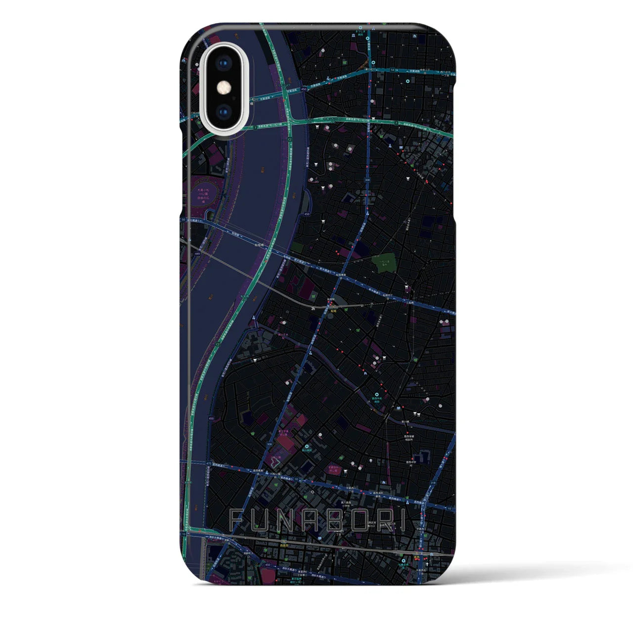 【船堀(東京都)】地図柄iPhoneケース(バックカバータイプ)